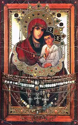 Icon of the Mother of God from Sviatohirsk Lavra, mid-19th century