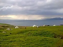 Yurts by Sayram Lake