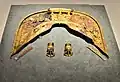 Gilded bronze saddle fitting, rear wheel (shizuwa)