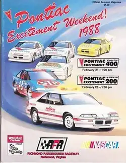 The 1988 Pontiac Excitement 400 program cover.
