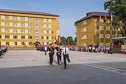 The school color guard.