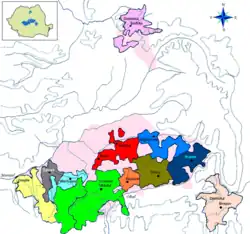 Map of Transylvanian Saxon seats