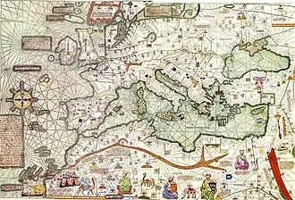 Part of the Catalan Atlas by Abraham Cresques, 1375, National French Library.