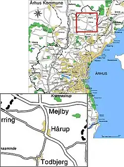 Location of Hårup in Aarhus Municipality