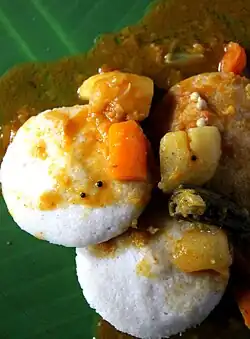 Sambar idli as served in Tamil Nadu