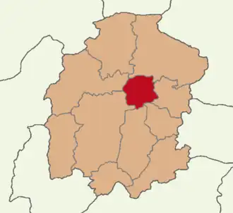 Map showing Ekinözü District in Kahramanmaraş Province