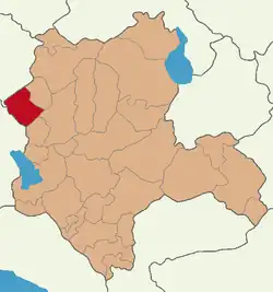 Map showing Akşehir District in Konya Province