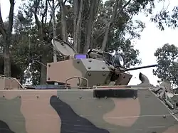 Colour photo of a gun turret