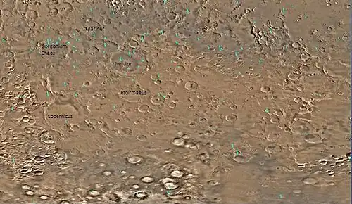 Map of Phaethontis quadrangle. Click on to enlarge and see some crater names. Gorgonum Chaos is near the top of map.