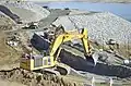 Heavy duty excavator with large bucket equipped.