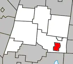 Location within La Haute-Yamaska RCM